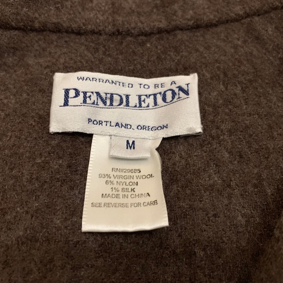 Pendleton Wool Button-Front Coat Speckled Brown - Picture 2 of 5